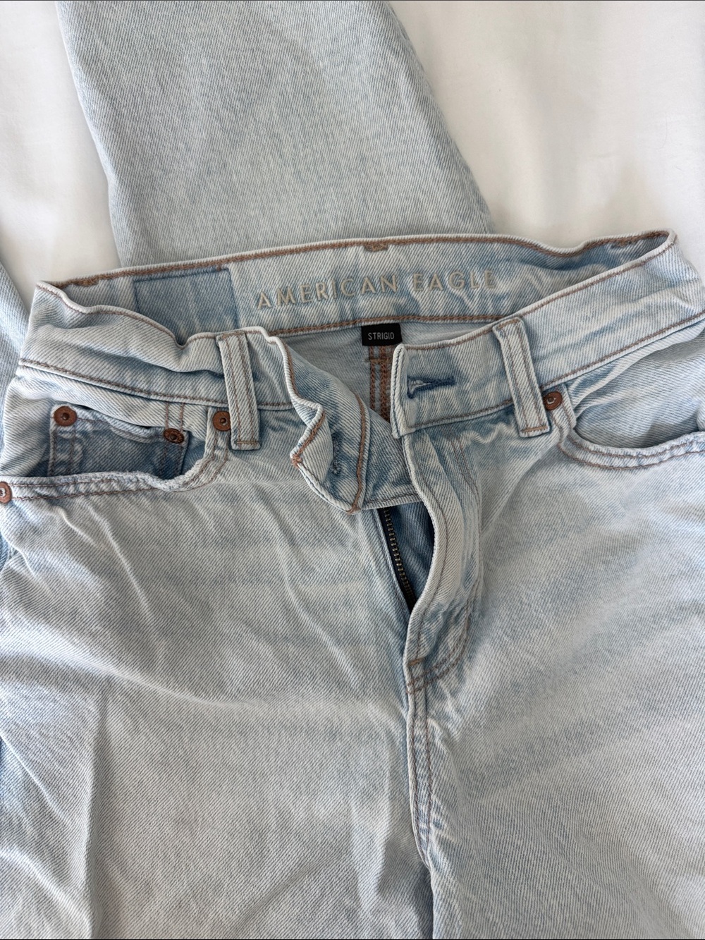 American Eagle Outfitters Pale Blue Straight Leg Jeans